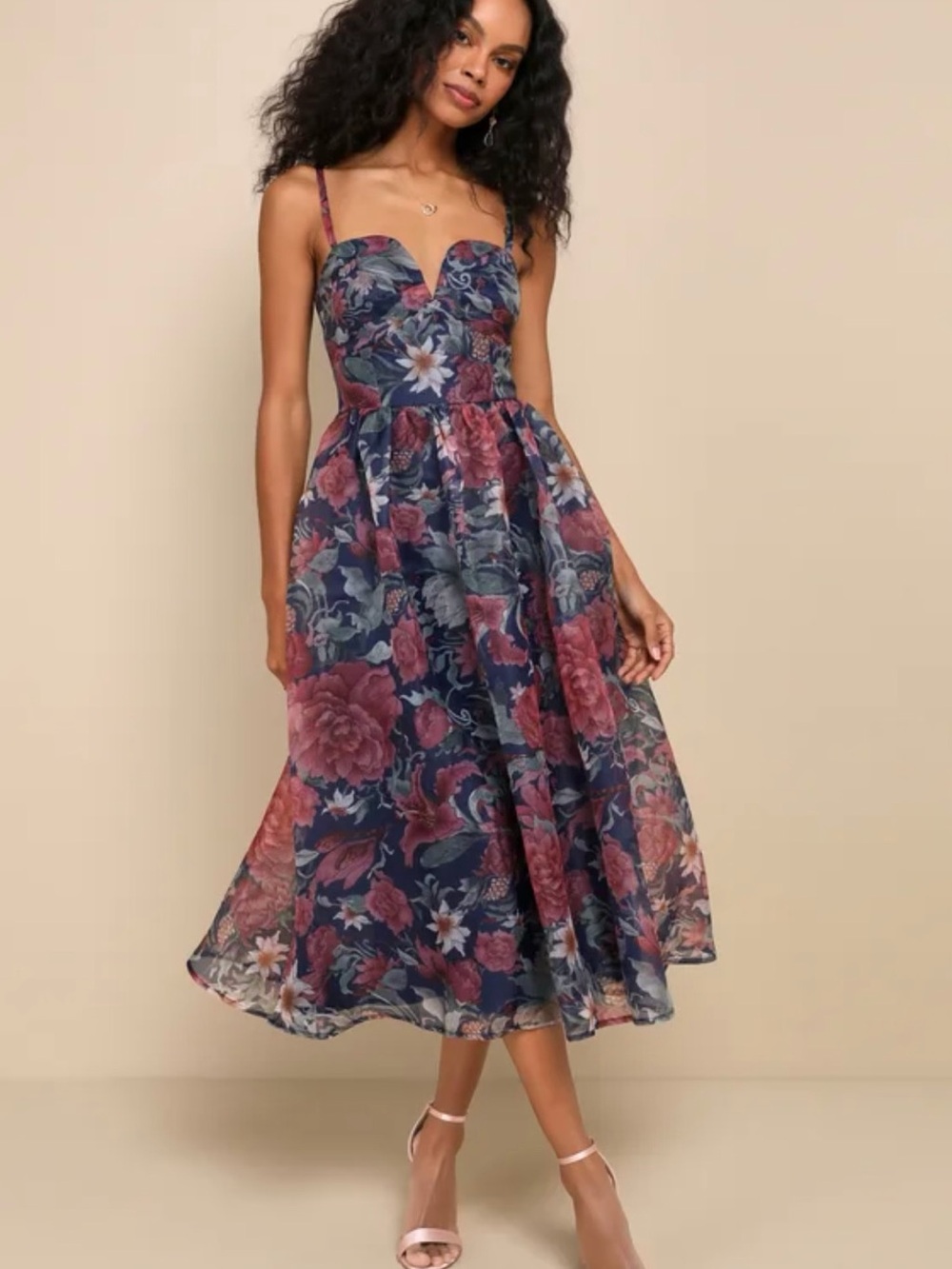 NWT Lulu's Cherished Aura Midi Dress